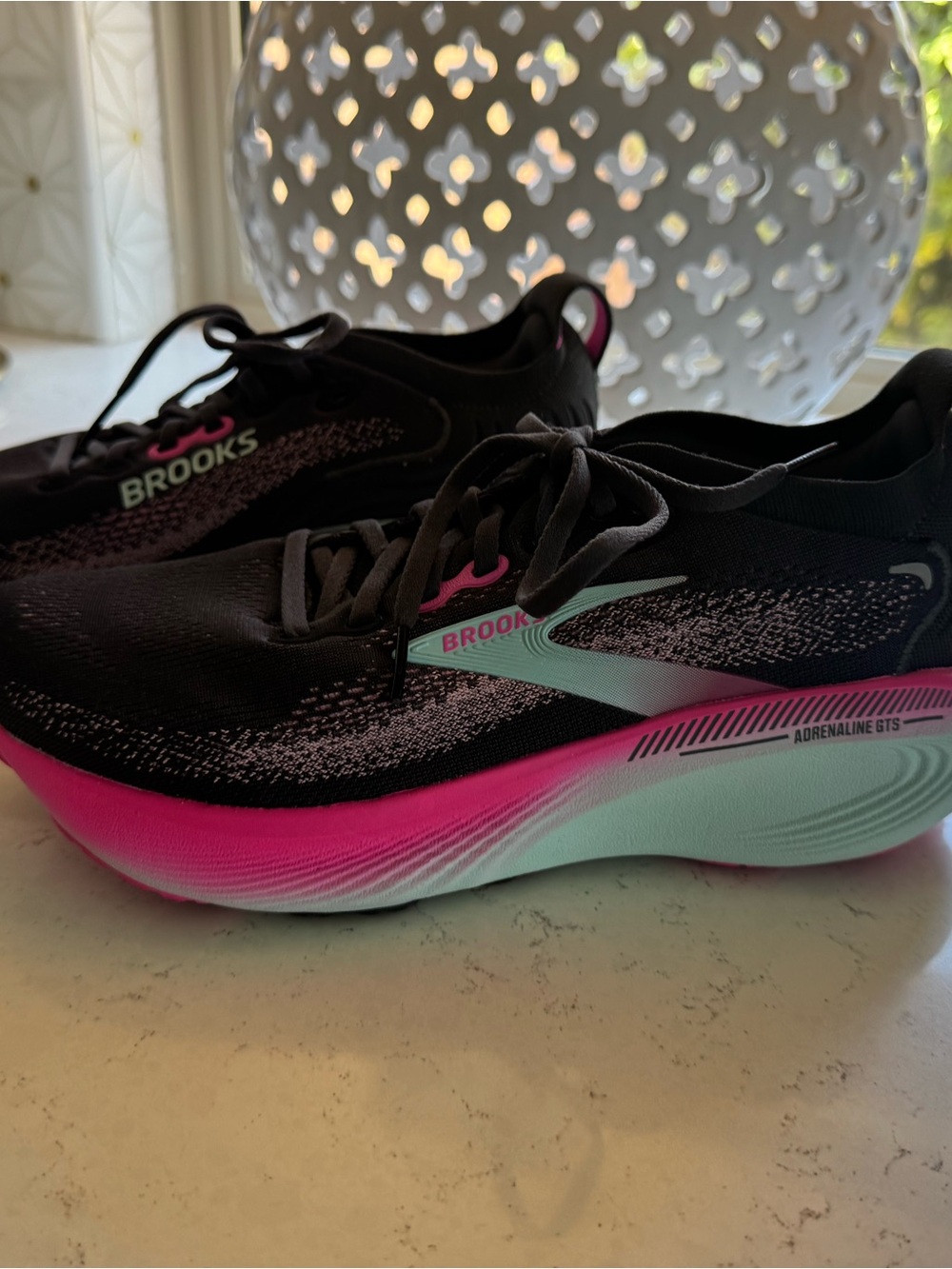 Brooks Women's Running Shoes — Black with Pink & Light Blue - Picture 3 of 4